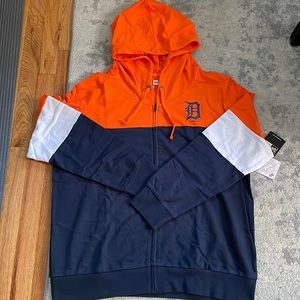 Detroit Tigers New Era Women's Colorblock French Terry Full-Zip Hoodie